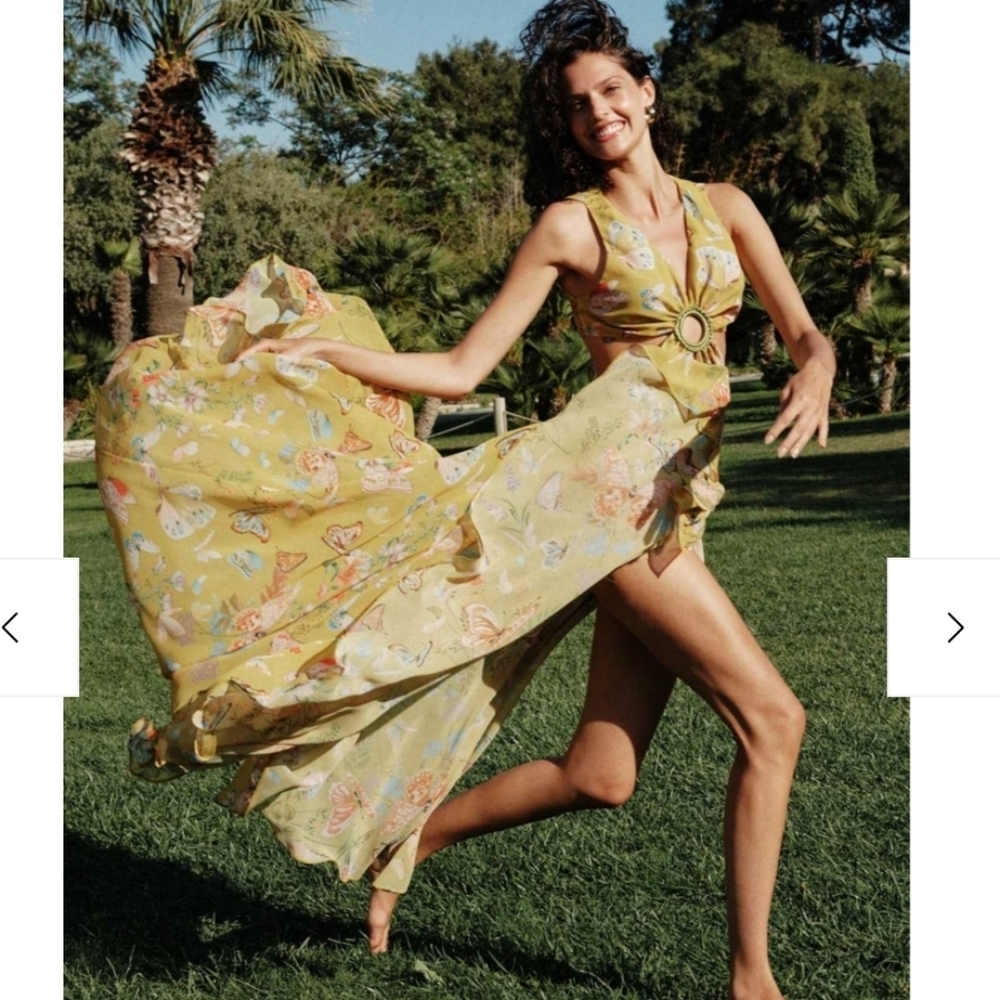 NEW My Beachy Side Butterfly Begonia Cut-Out Dress Size Small